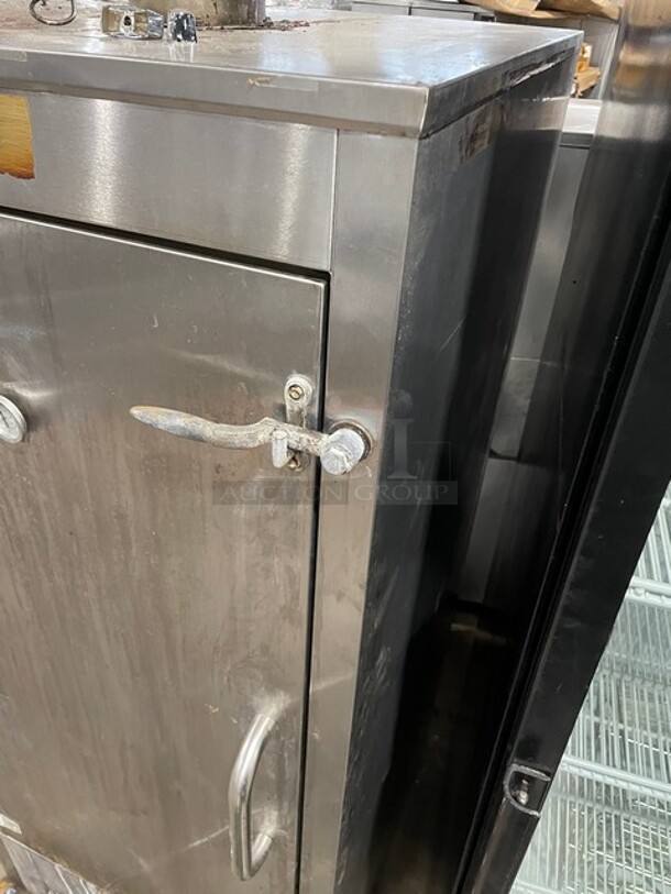 All Stainless Steel Commercial Natural Gas Powered Vertical Upright Smoker! On Legs! - Image 4 of 6