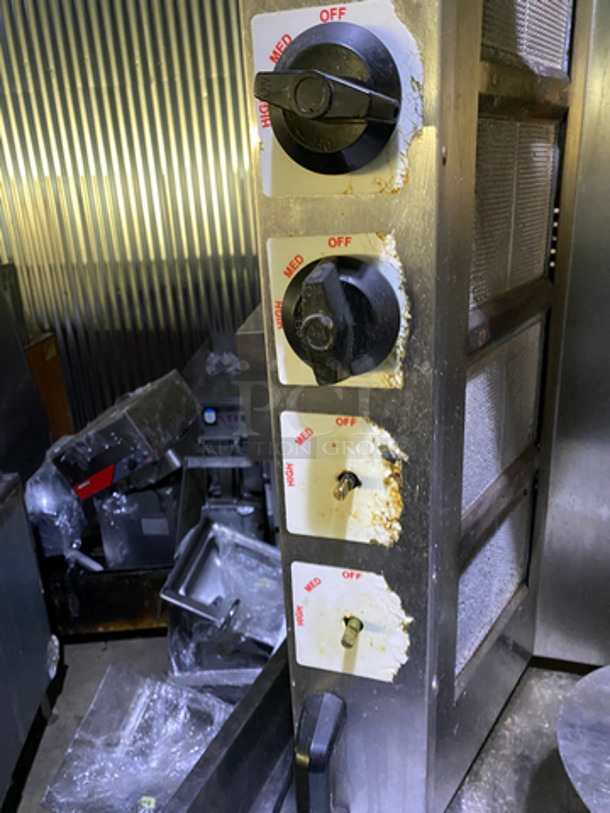 Attias Commercial Natural Gas Powered Countertop 8 Burner Gyro Machine! All Stainless Steel! - Image 7 of 9