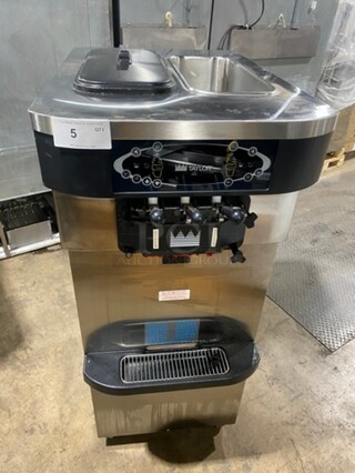 SWEET! Taylor Crown Commercial 3 Handle Ice Cream Machine! All Stainless Steel! On Casters! Model: C72333 SN: M2091746! 208/230V 60HZ 3 Phase!
