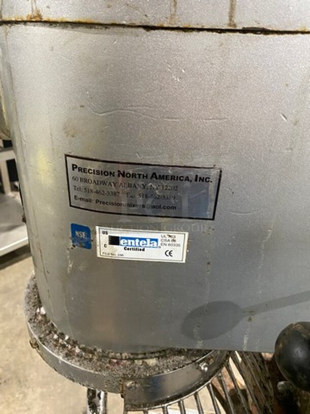 Precision Mixers Commercial Floor Style Planetary Mixer! With Bowl Guard! With Spiral Hook Attachment! Model: V60 SN: 62595 220V60HZ 3 Phase - Image 6 of 7