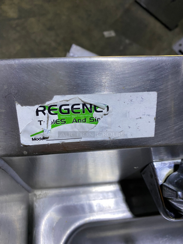 Regency Commercial Stainless Steel Hand Sink! With Back And Side Splashes! With Faucet And Handles! - Image 7 of 7
