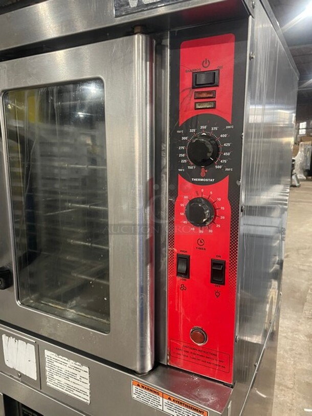 Vulcan Commercial Natural Gas Powered Double Deck Convection Oven! All Stainless Steel! With Metal Oven Racks! On Casters! Model: VC4GD-SEFCCC5 SN: 482010970! 2X Your Bid Makes One Unit!  - Image 7 of 10