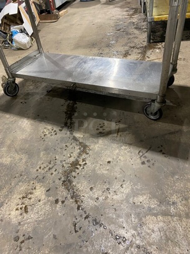 Solid Stainless Steel Work Top/ Prep Table! With Storage Space Underneath! On Casters! - Image 5 of 6