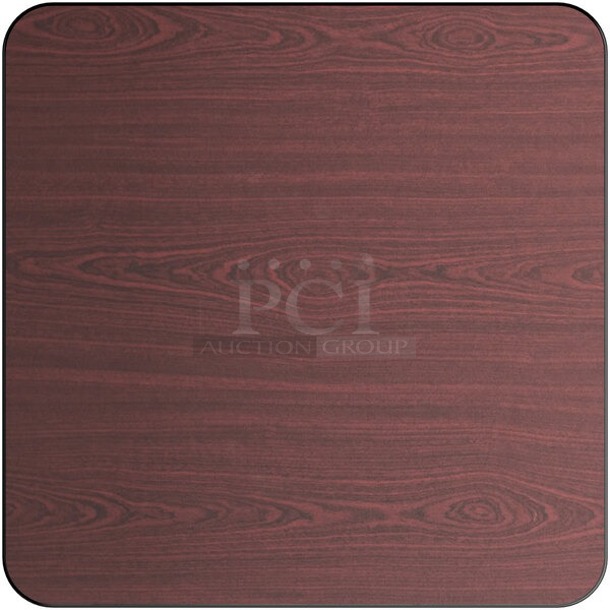 BRAND NEW SCRATCH & DENT! 12 Lancaster Table & Seating 3493636TCB 36" x 36" Laminated Square Table Top Reversible Cherry / Black. In The Boxes. 12x Your Bid - Image 1 of 2