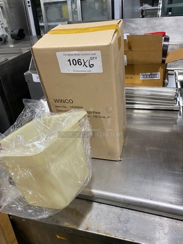 NEW! Winco Poly 1/6x6" Food Containers! 6 Containers Per Box, 1 Box Per Item Number! 6x Your Bid! - Image 2 of 2
