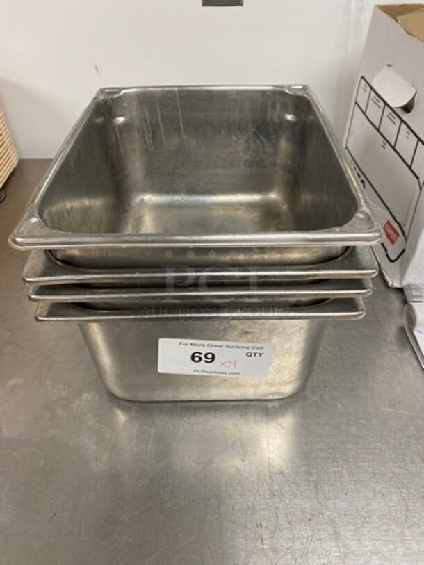Commercial Steam Table/ Prep Table Food Pans! All Stainless Steel! 4x Your Bid!
