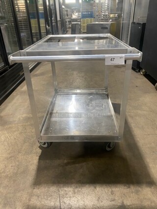 Win Holt Commercial Food Service Cart! With Storage Space Underneath! All Stainless Steel! On Casters!