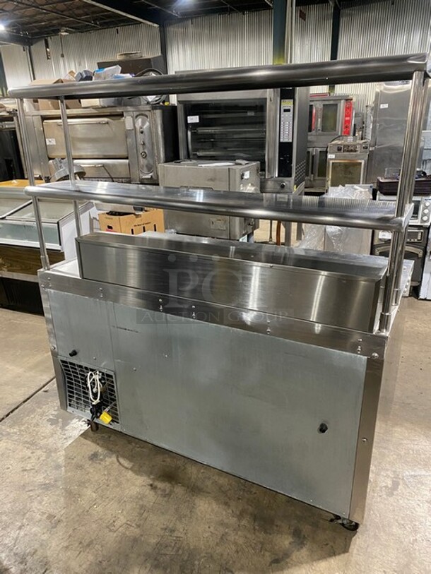 WOW! Continental Commercial Mega Top Sandwich/Salad Prep Table! With 3 Door Refrigerated Base! With 2 Overhead Shelves! All Stainless Steel! On Casters! 115V 1 Phase! Model: CRA60-12 SN: 157A5975! - Image 4 of 10