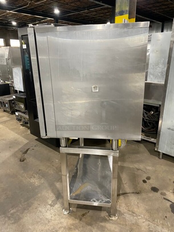 WOW! LATE MODEL 2014! Alto Shaam Commercial Combitherm Convection Oven! On Commercial Equipment Stand! All Stainless Steel! On Legs! Model: 1010ESI SN: 1399869000 208/240V 60HZ 1 Phase! Working When Removed!  - Image 2 of 10