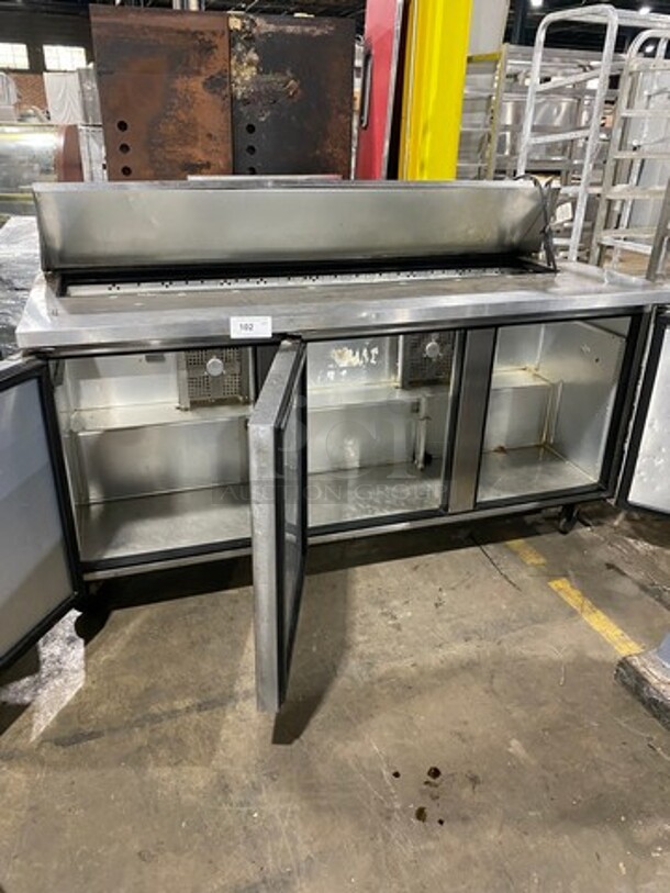 True Commercial Refrigerated Sandwich Prep Table! With 3 Door Storage Space Underneath! Poly Coated Racks! All Stainless Steel! On Casters! Model: TSSU7218HC SN: 9606725 115V 60HZ 1 Phase - Image 5 of 9