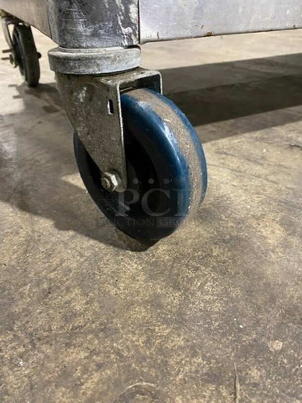 Solid Stainless Steel Equipment Stand! With Storage Space Underneath! On Casters! - Image 6 of 7