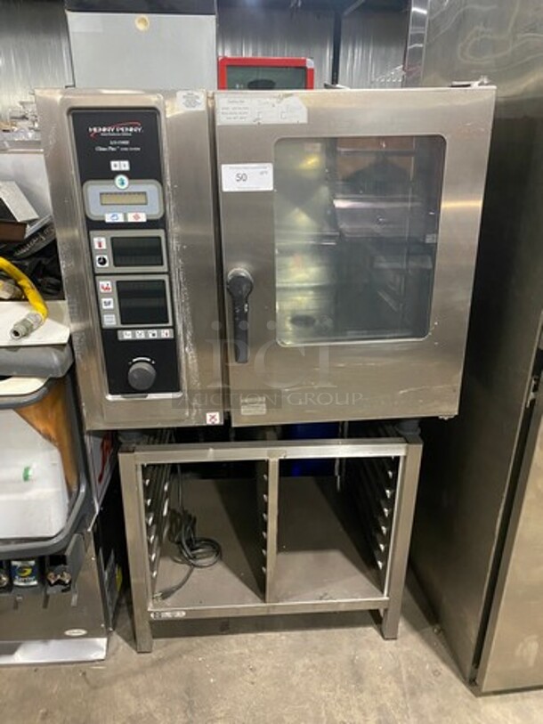 NICE! Henny Penny Commercial Natural Gas Powered Full-Size Combi Convection Oven! With View Through Door! With Underneath Pan Holding Area! Holds Full Size Pans/Trays! All Stainless Steel! On Legs! Model: LCG6 SN: G61CB99031003780 - Image 1 of 8