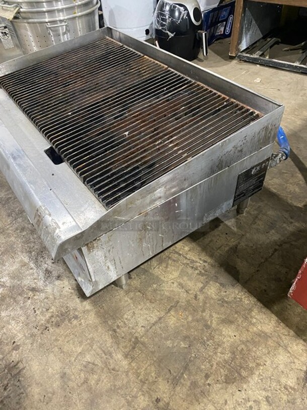 CPG Commercial Countertop Natural Gas Powered 36 Inch Char Broiler Grill! All Stainless Steel! Model CBR36 Serial 1708002288! On Legs! - Image 3 of 8