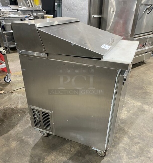 Leader Commercial Refrigerated Mega Top Sandwich Prep Table! With Commercial Cutting Board! With Single Door Underneath Storage Space! All Stainless Steel! On Casters! MODEL ESLM27SC SN:NP10M2704 - Image 4 of 11