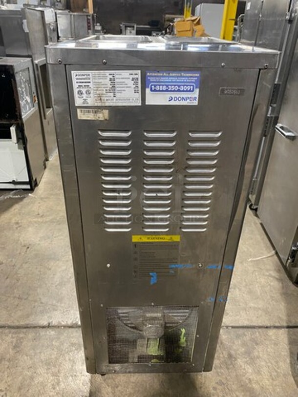 Donper America Commercial 3 Handle Soft Serve Ice Cream Machine! All Stainless Steel! On Casters! Model: BH7480 SN: D132M000010A012442 - Image 4 of 9