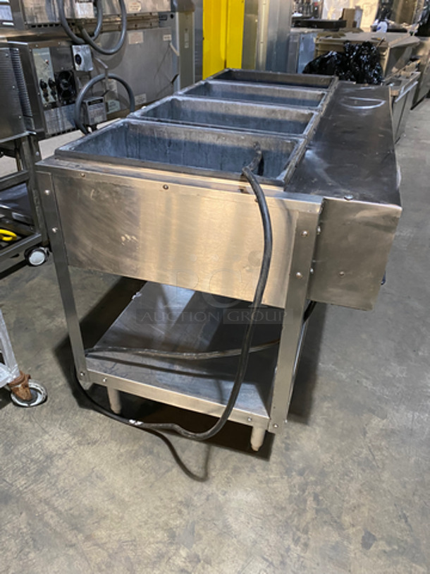 Serve Well By Vollrath Commercial Electric Powered 4 Bay Steam Table! With Storage Area Underneath! All Stainless Steel! On Legs! - Image 3 of 10