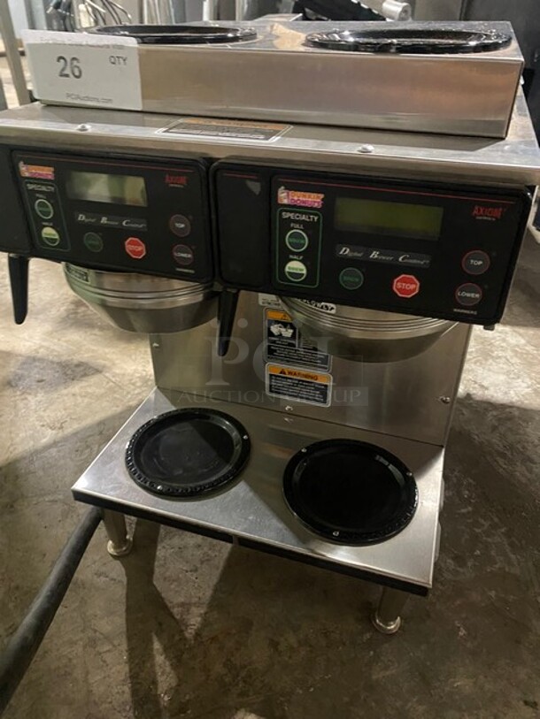 Bunn Commercial Countertop Dual Coffee Brewing Machine! With 4 Coffee Pot Warming Stations! All Stainless Steel! On Small Legs! Model: AXIOM2/2TWIN SN: AXTN017098 120/208/240V 1PH - Image 6 of 9