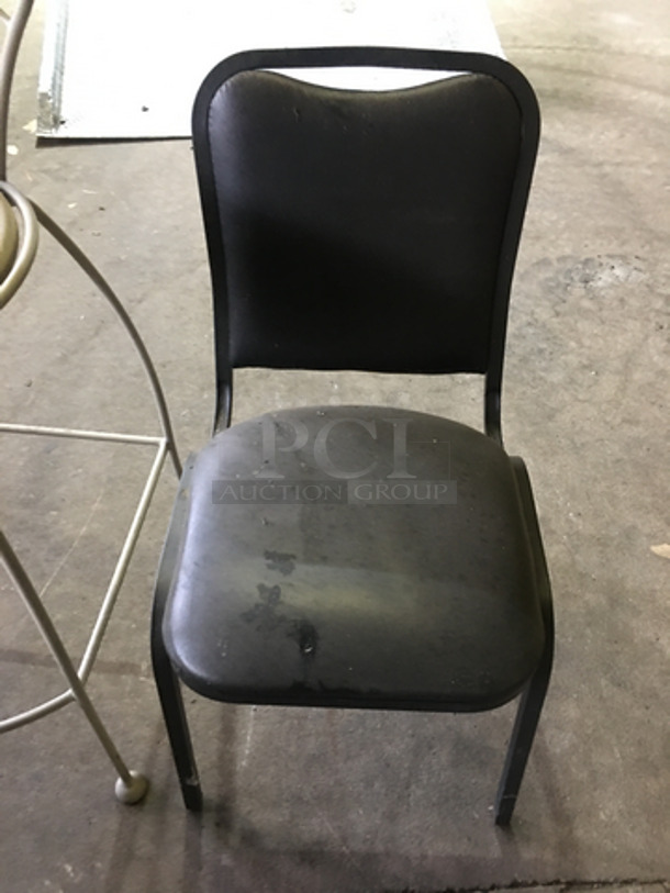 1 All Black Chair! 1 White Metal Decorative Chair! 2x Your Bid! - Image 2 of 5