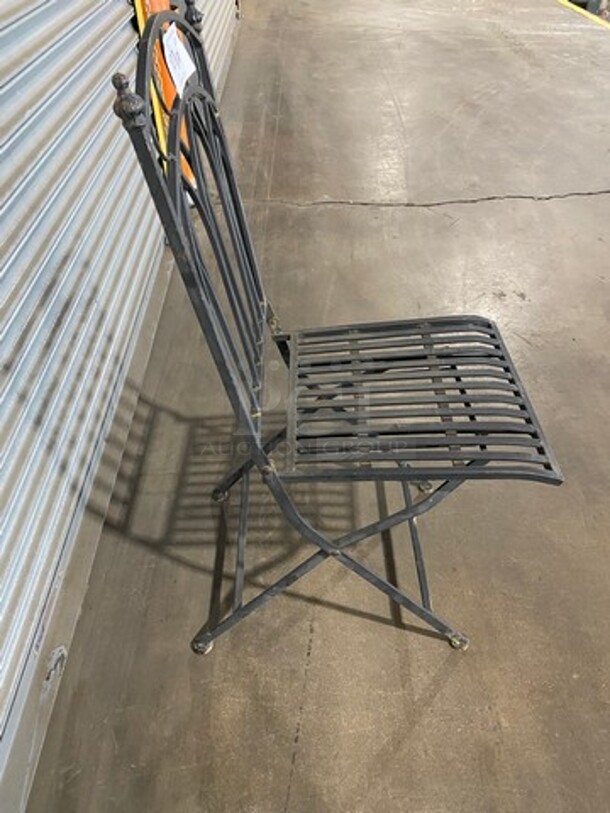 Black Metal Foldable Patio Chairs! 10x Your Bid! - Image 3 of 6
