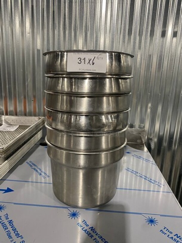 All Stainless Steel Round Food Container! 6 X Your Bid! - Image 1 of 5