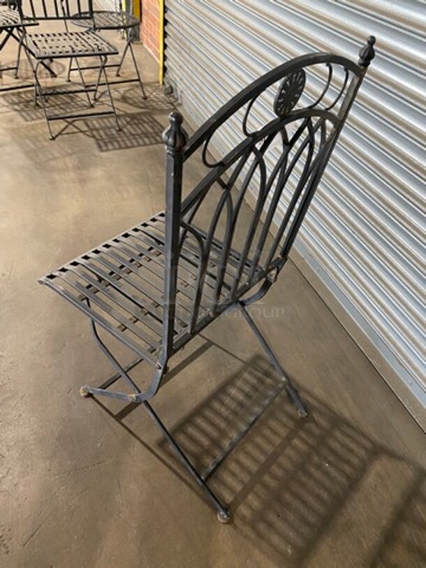 Black Metal Foldable Patio Chairs! 10x Your Bid! - Image 3 of 6