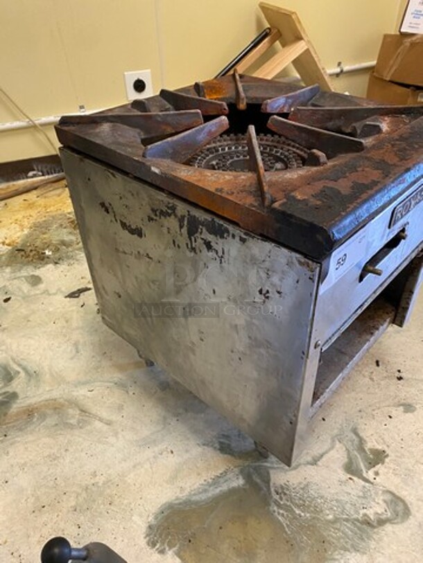 Royal Commercial Gas Powered Single Burner Stock Pot Range! Stainless Steel! On Legs! WORKING WHEN REMOVED! - Image 2 of 7