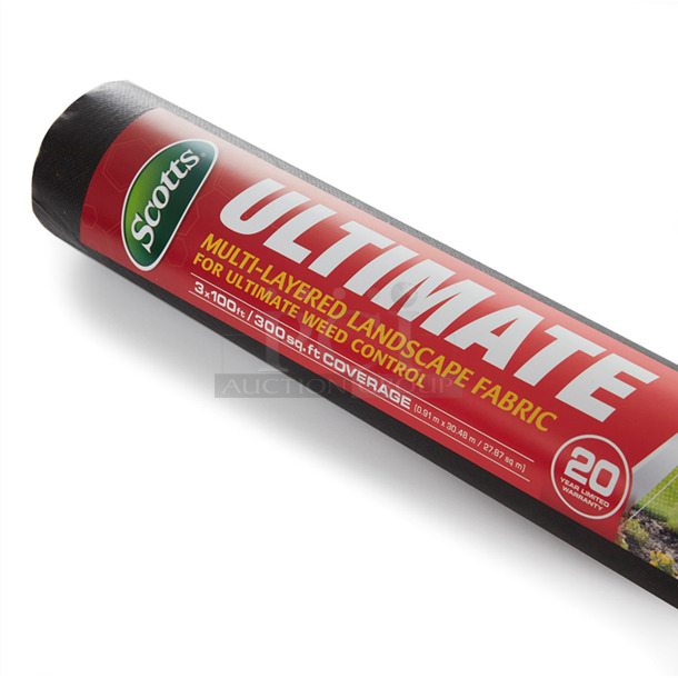 Scotts Ultimate 3' x 100' Weed Barrier Fabric, Polypropylene, Black, 3 feet Wide and 100 feet Long. 17x Your Bid - Image 2 of 5