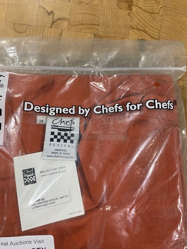 NEW! Chef Revival Crew Fresh Snap Jacket! Short Sleeve! Size 2x! 2x Your bid!   - Image 2 of 4