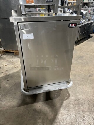 Carter-Hoffmann Commercial Single Door Meal/Tray Transport Cart! With Built In Pan Racks! All Stainless Steel! On Casters! Model: TE1S12 SN: 462749-052012!