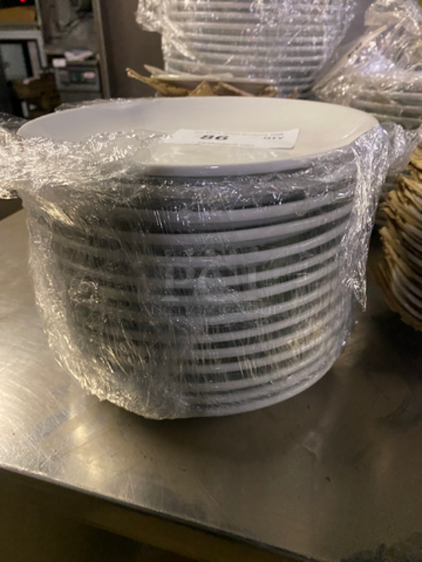 ALL ONE MONEY! NEW! White Ceramic Dinner Plates! - Image 2 of 3