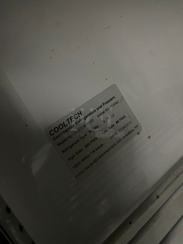 2012 Cool Tech Commercial 2 Door Reach In Cooler Merchandiser! With View Through Doors! With Poly Coated Racks! All Stainless Steel! On Casters! Model: CUSTOM48SG SN: 114542 120V - Image 7 of 8