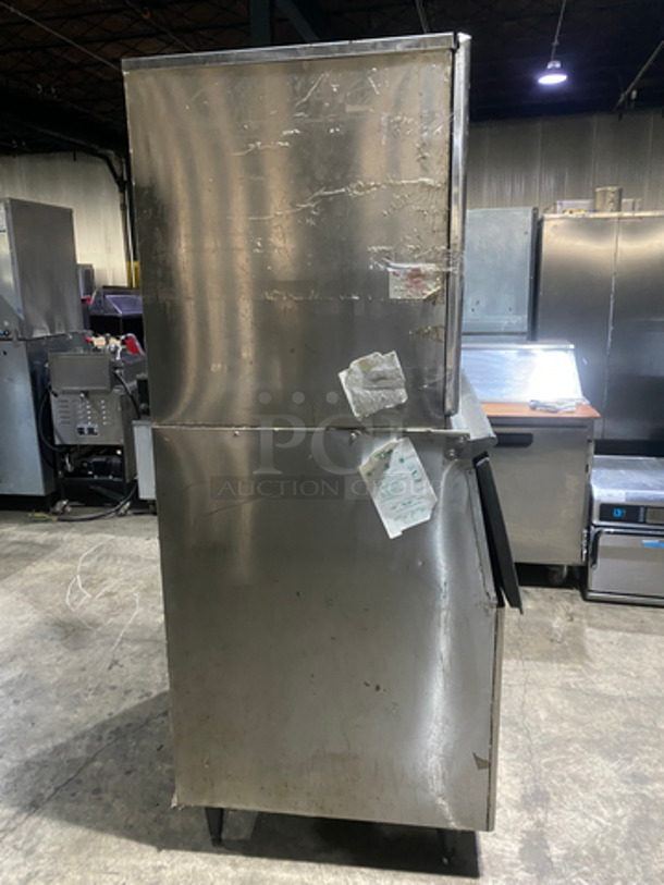 Hoshizaki Commercial Ice Making Machine! On Commercial Ice Bin! All Stainless Steel! On Legs! 2x Your Bid Makes One Unit! Model: KM500MWH SN: N11974D 115/120V 60HZ 1 Phase - Image 2 of 7