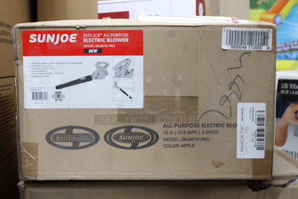 Sun Joe 2-Speed Electric Blower, 215 MPH, 10 Amp SBJ601E-RED - Image 1 of 1