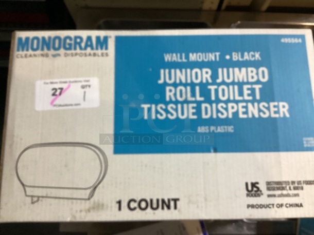 Monogram Wall Mount Black Junior Jumbo Toliet Paper Roll

 - Image 1 of 1