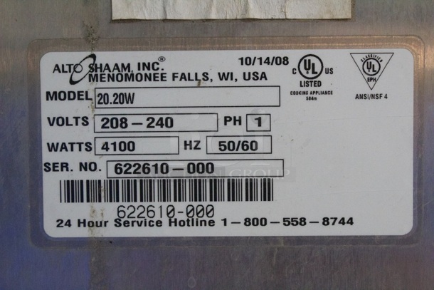 Alto-Shaam 20-20W CombiMate Heated Roll-In Holding Cabinet - 208/240V - Image 5 of 7