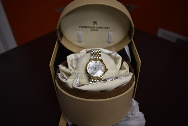 BRAND NEW IN BOX! Frederique Constant Lady Mother of Pearl Dial Quartz FC-220MPWD1S23B Watch
