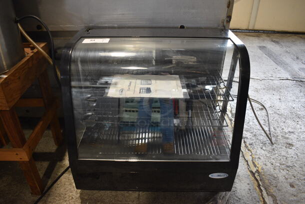 BRAND NEW SCRATCH AND DENT! KoolMore Model CDC-3C-BK Metal Commercial Countertop Refrigerated Display Case. Missing Side Pane. See Pictures For Damage. 110-120 Volts, 1 Phase. 27x18x27. Tested and Working! - Image 1 of 7