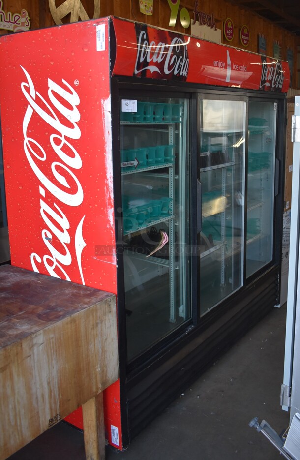 True GDM-69 Metal Commercial 3 Door Reach In Cooler Merchandiser w/ Poly Coated Racks. 115 Volts, 1 Phase. Tested and Working! - Image 1 of 7