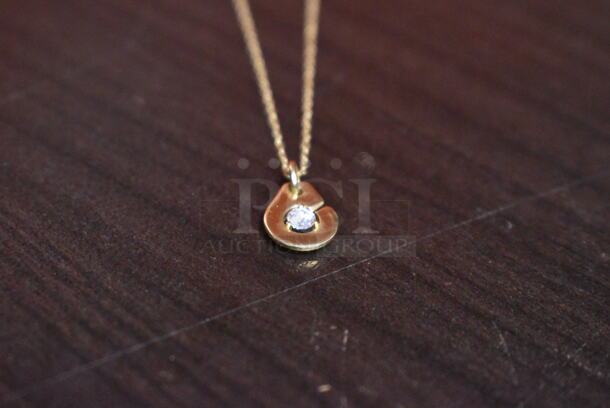 BRAND NEW! Ladies Yellow 18K Gold Dinh Van Mennottes Necklace w/ Diamond - Image 2 of 5