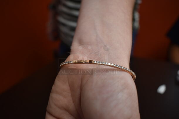 BRAND NEW! Ladies 14K Rose Gold Wire Tennis Bracelet - Image 3 of 5