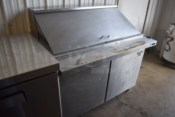 Adcraft SLM-2D Stainless Steel Commercial Sandwich Salad Prep Table Bain Marie Mega Top on Commercial Casters. 115 Volts, 1 Phase. 47x34x46.5. Tested and Powers On But Does Not Get Cold - Image 4 of 9