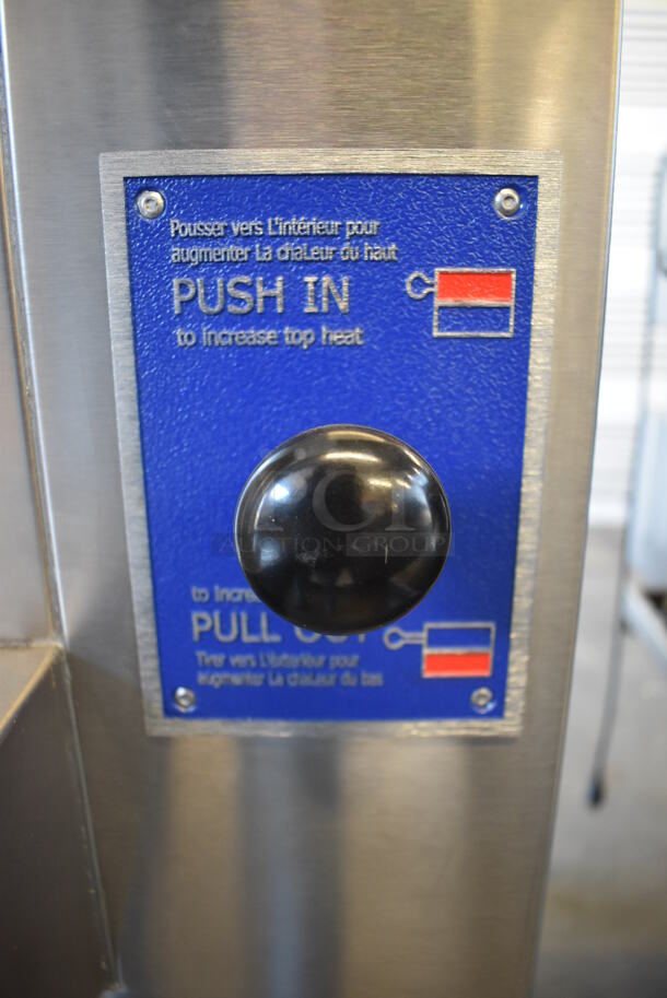 BRAND NEW! 2019 Bakers Pride FC-516 Stainless Steel Commercial Natural Gas Powered / Coal Burning / Wood Fired Il Forno Pizza Oven w/ Cooking Stones on Metal Legs. 140,000 BTU. 65.5x54x67 - Image 4 of 11