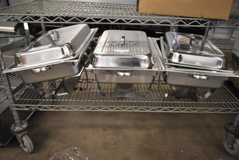 3 BRAND NEW SCRATCH AND DENT! Stianless Steel Chafer / Chafing Dishes w/ Drop In and Lid. 3 Times Your Bid!