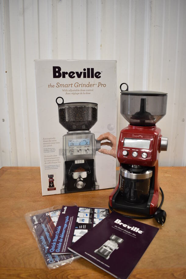 IN ORIGINAL BOX! Breville Model BCG820CRNXL Metal Countertop Smart Coffee Bean Grinder. 120 Volts, 1 Phase. 6x8x18. Tested and Working!