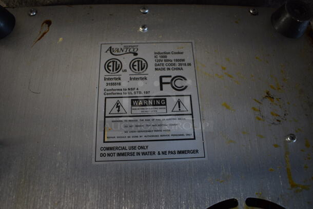 2018 Avantco IC 1800 Stainless Steel Commercial Countertop Electric Powered Single Burner Induction Range. 120 Volts, 1 Phase. 12x15x4 - Image 5 of 5