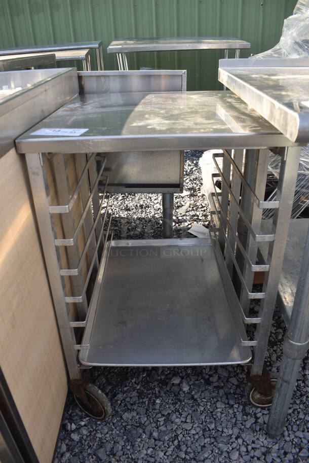 Metal Commercial Pan Transport Rack on Commercial Casters. 21x25x31