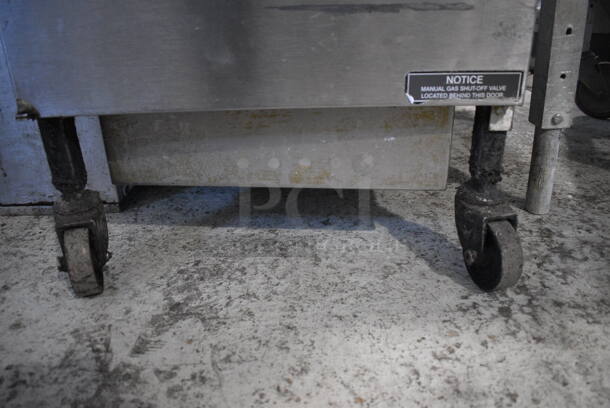 Henny Penny Model 600 Stainless Steel Commercial Floor Style Natural Gas Powered Pressure Fryer on Commercial Casters. 80,000 BTU. 18.5x38x49 - Image 7 of 7