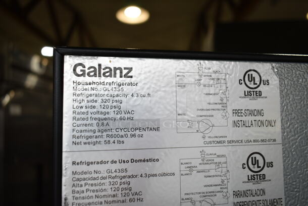 Galanz GL43S5 Metal Mini Cooler. 115 Volts, 1 Phase. Tested and Powers On But Does Not Get Cold - Image 4 of 4