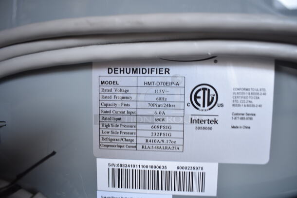 BRAND NEW SCRATCH AND DENT! SoleusAir HMT-D70EIP-A 70 Pint Dehumidifier with Pump. 115 Volts, 1 Phase. Tested and Working! - Image 5 of 5