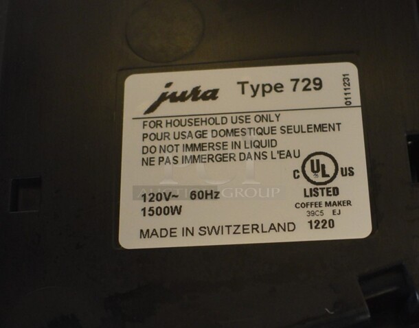 2019 Jura Z8 Type 729 Countertop Automatic Espresso Machine w/ Jura Cool Control Milk Container and Bag of Extra Pieces. Unit Was Used Approximately 20 Times Then Was Professionally Refurbished By Jura Within The Last Month. 120 Volts, 1 Phase. 13x18x15. Tested and Working! - Image 9 of 11